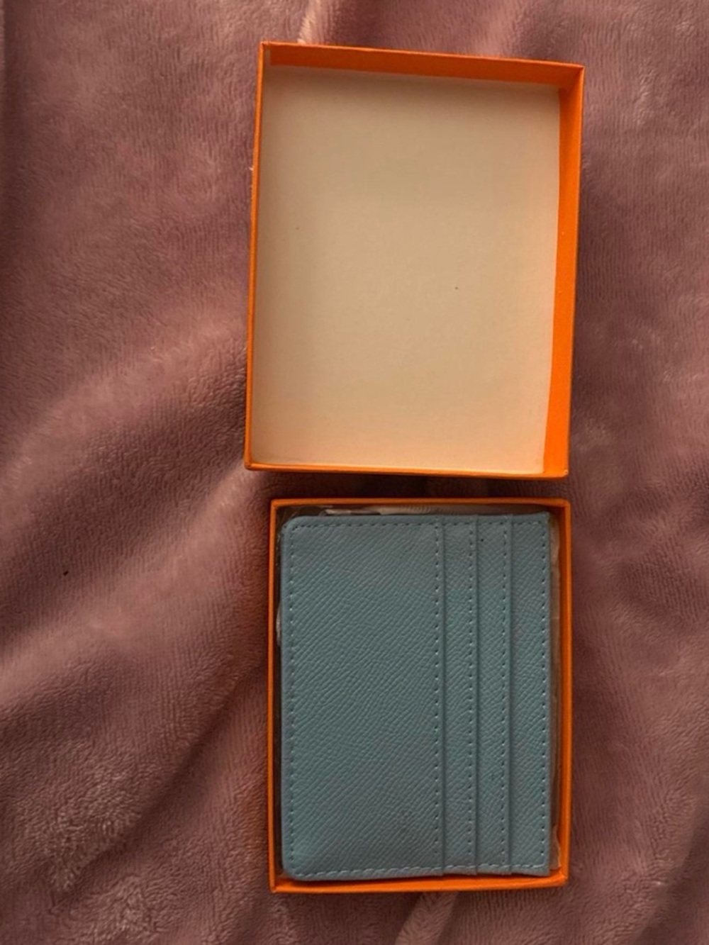 Valentino Garavani Light Blue Leather Card Holder